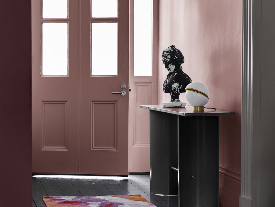 Elegant soft pink entry room project