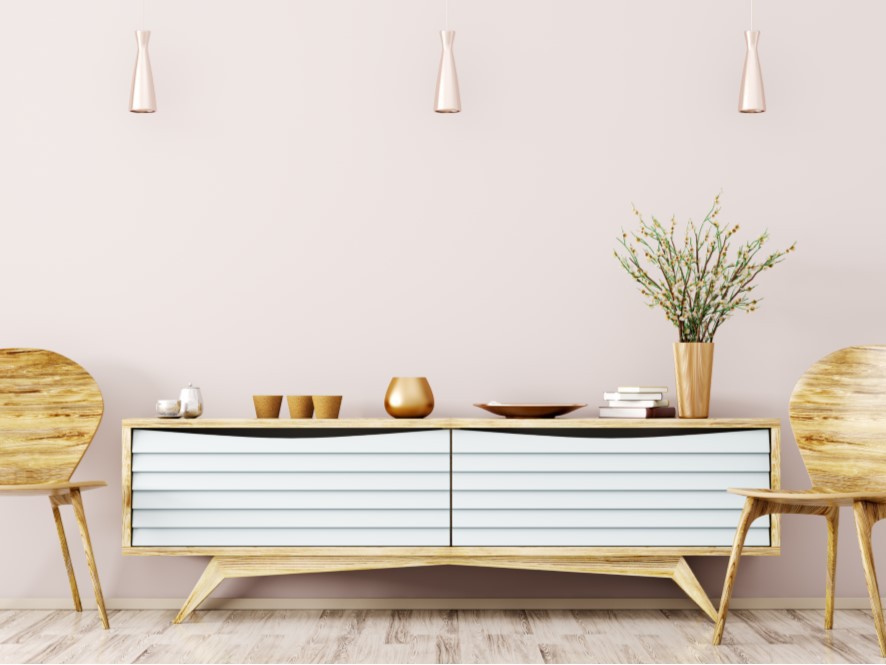 Soft_Pink_Entry_Timber_Chairs_white_cabinet_drawers_plant_Light_timber ...