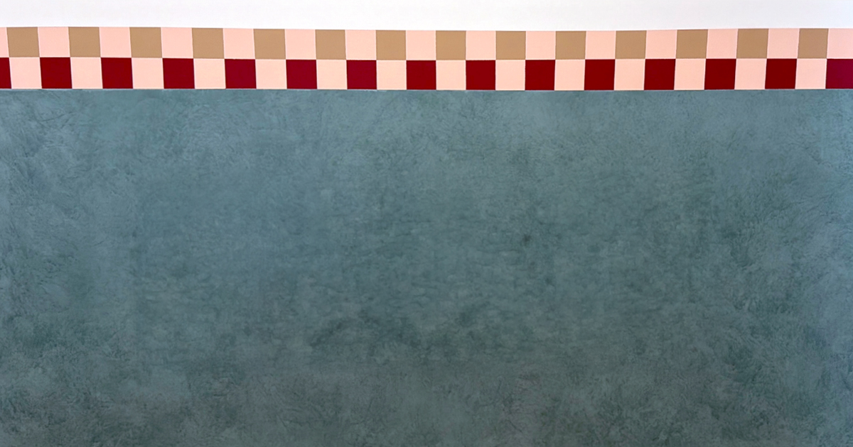 How To Paint a Check Bordered Half Wall