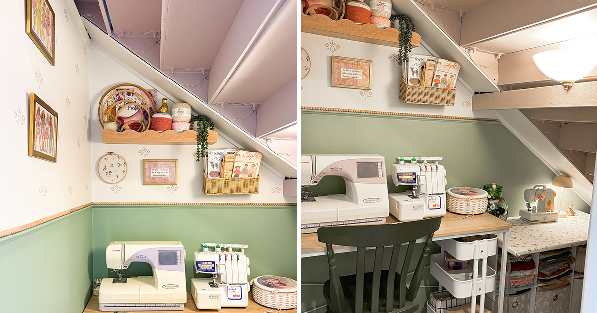 Sewing Room Glow Up: How To Paint Over Dark Walls And Add Personality Back Into A Space