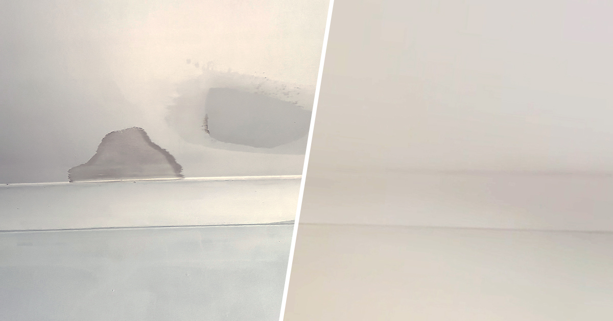 How to paint a water damaged ceiling