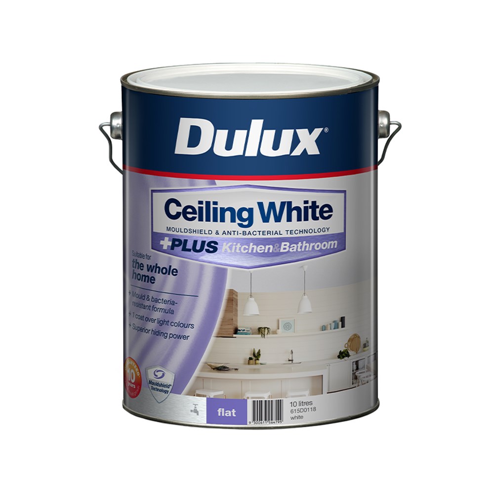 Dulux Ceiling White +PLUS Kitchen and Bathroom White 10L - Inspirations ...