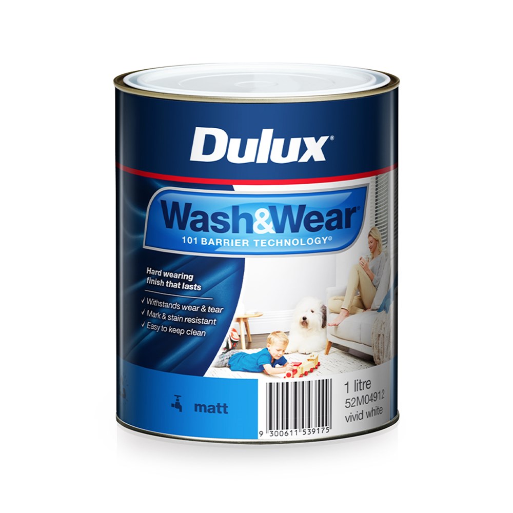 Dulux WashNWear Matt Vivid White 1L Inspirations Paint