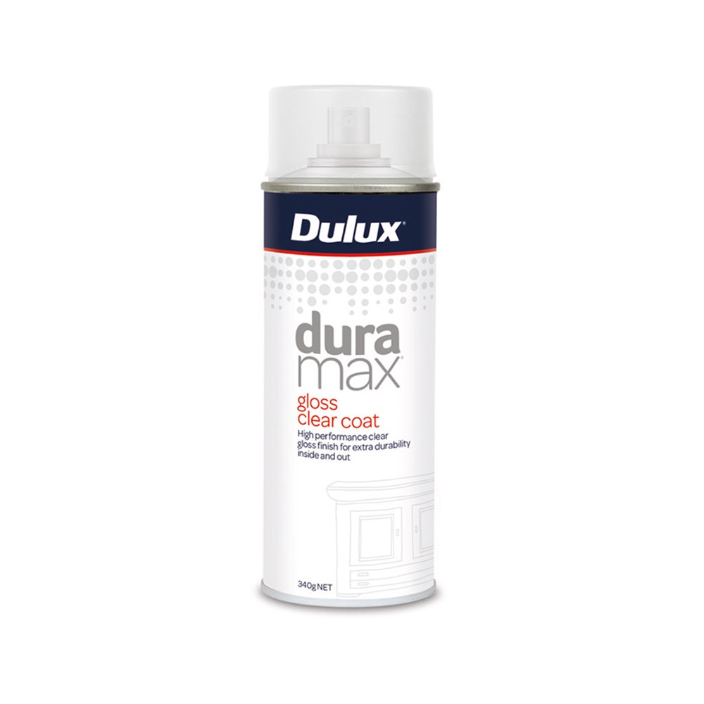 Dulux Duramax Clear Coat Acrylic Spray Paint Gloss Clear 325G