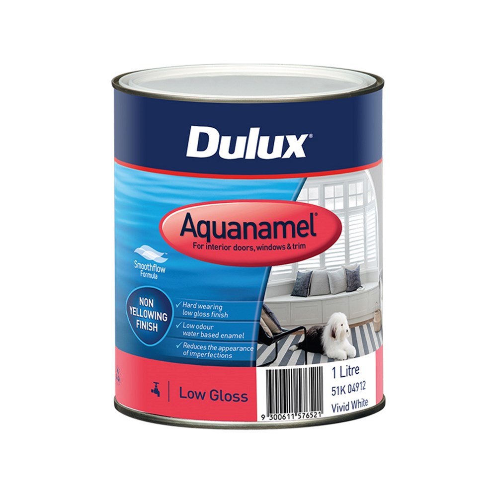 Dulux Aquanamel Low Gloss White 1L Inspirations Paint Store
