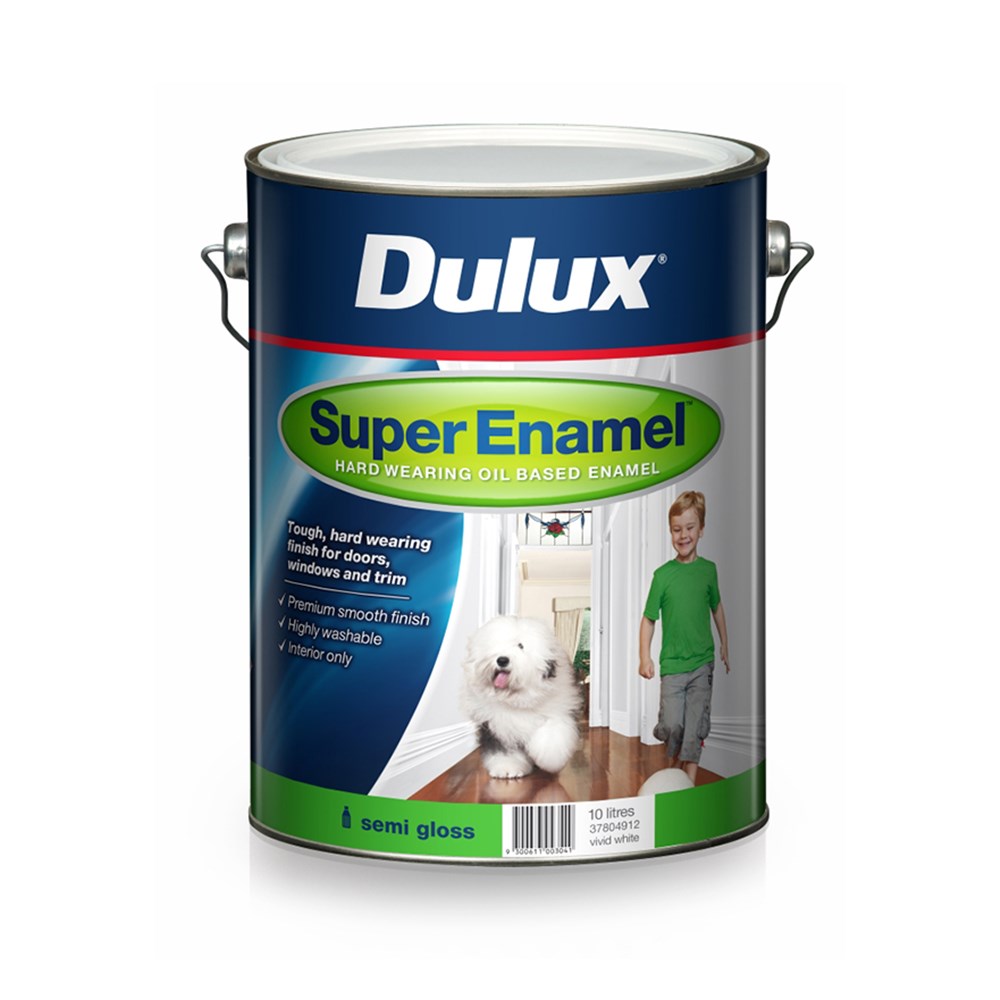 Dulux Super Enamel Semi Gloss Vivid White 10L Inspirations Paint Store