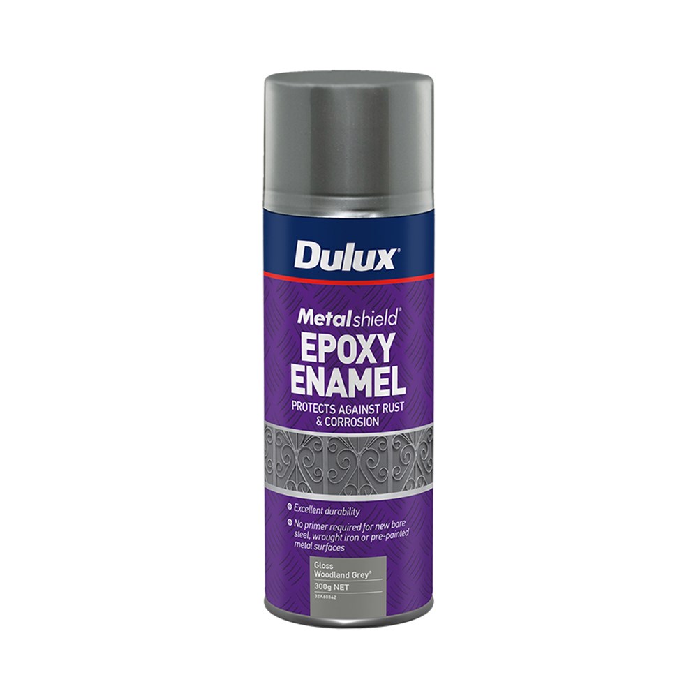 Dulux Metalshield Epoxy Enamel Spray Gloss Woodland Grey 300G