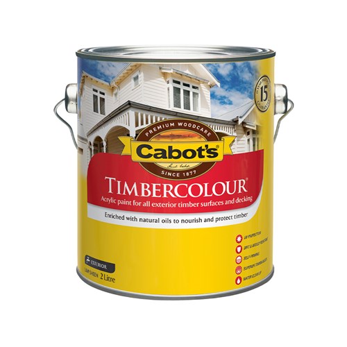 Cabot's Timbercolour Deck & Exterior Paint Low Sheen Ultra Deep 2L