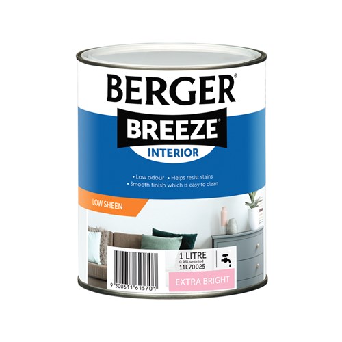 Berger Breeze Interior Low Sheen Extra Bright 1L