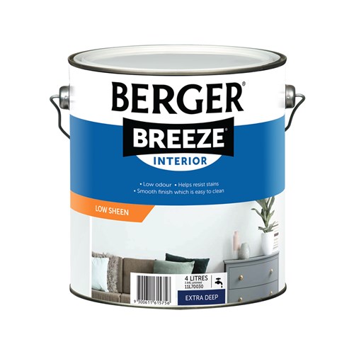 Berger Breeze Interior Low Sheen Extra Deep 4L