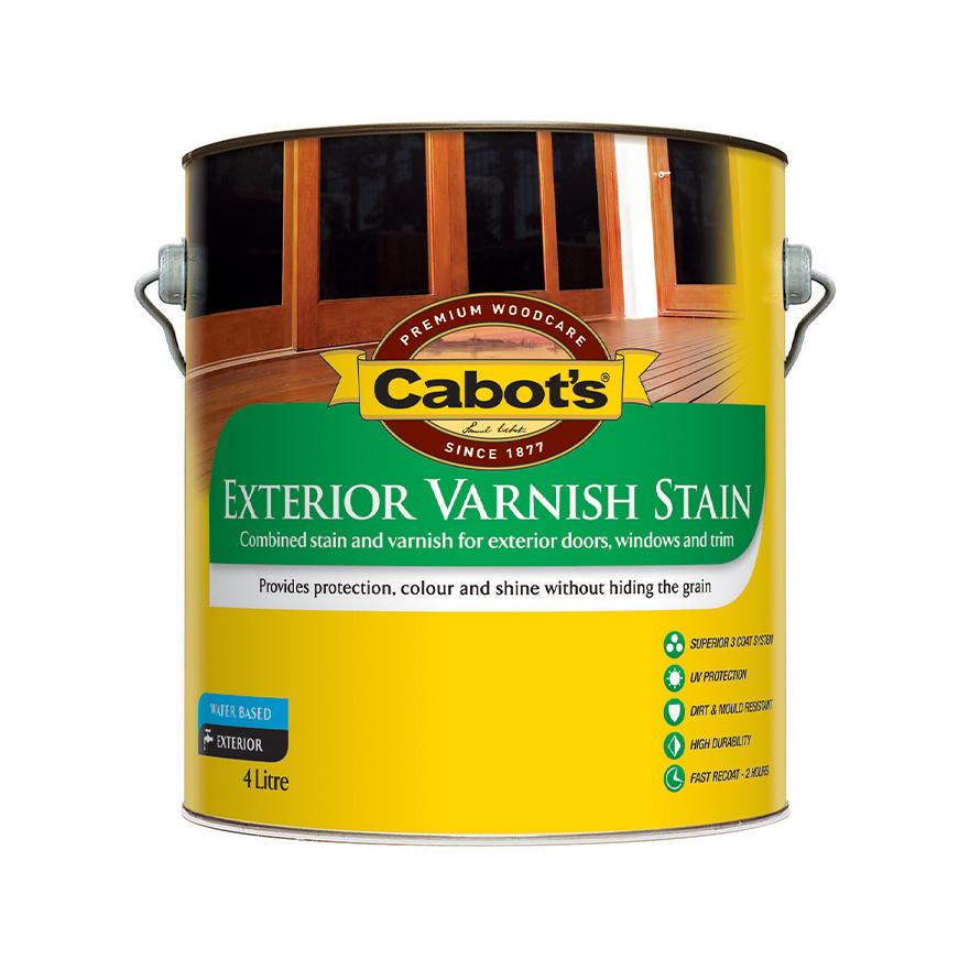 Cabot's Exterior Varnish Stain Teak 4L Inspirations Paint