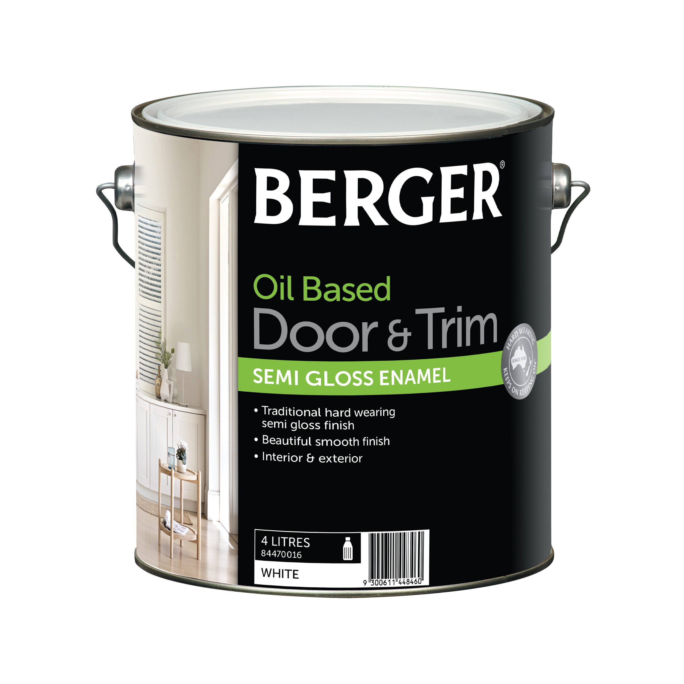 Berger Door & Trim Oil Based Semi Gloss Enamel White 1L Inspirations
