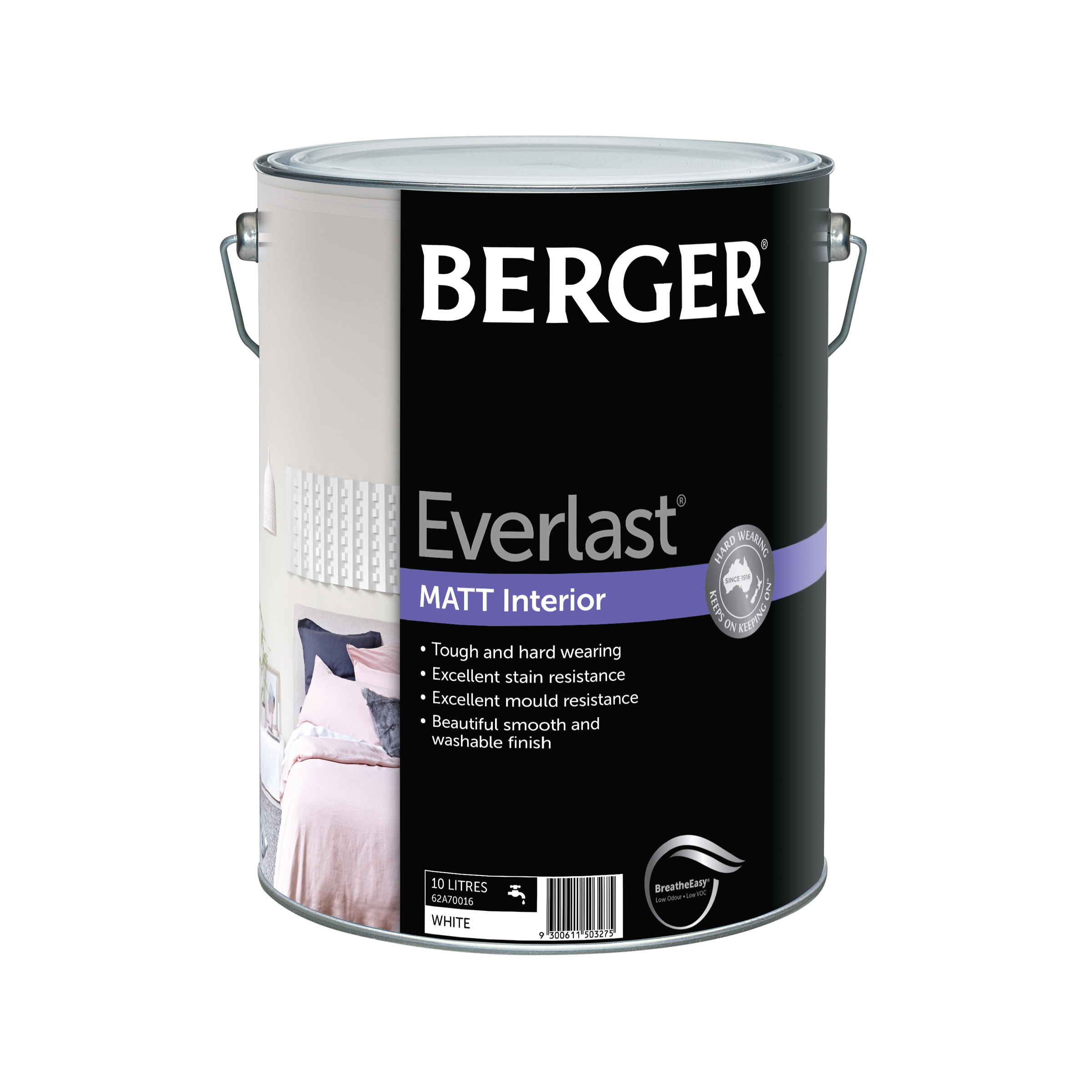 Berger Everlast Matt White 10L Inspirations Paint