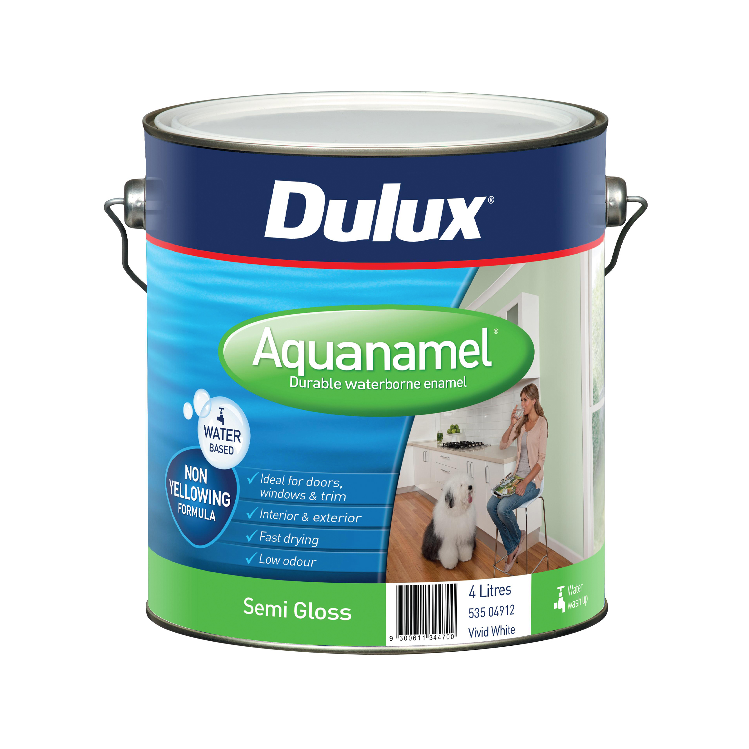 Dulux Aquanamel Semi Gloss Vivid White 10L Inspirations Paint