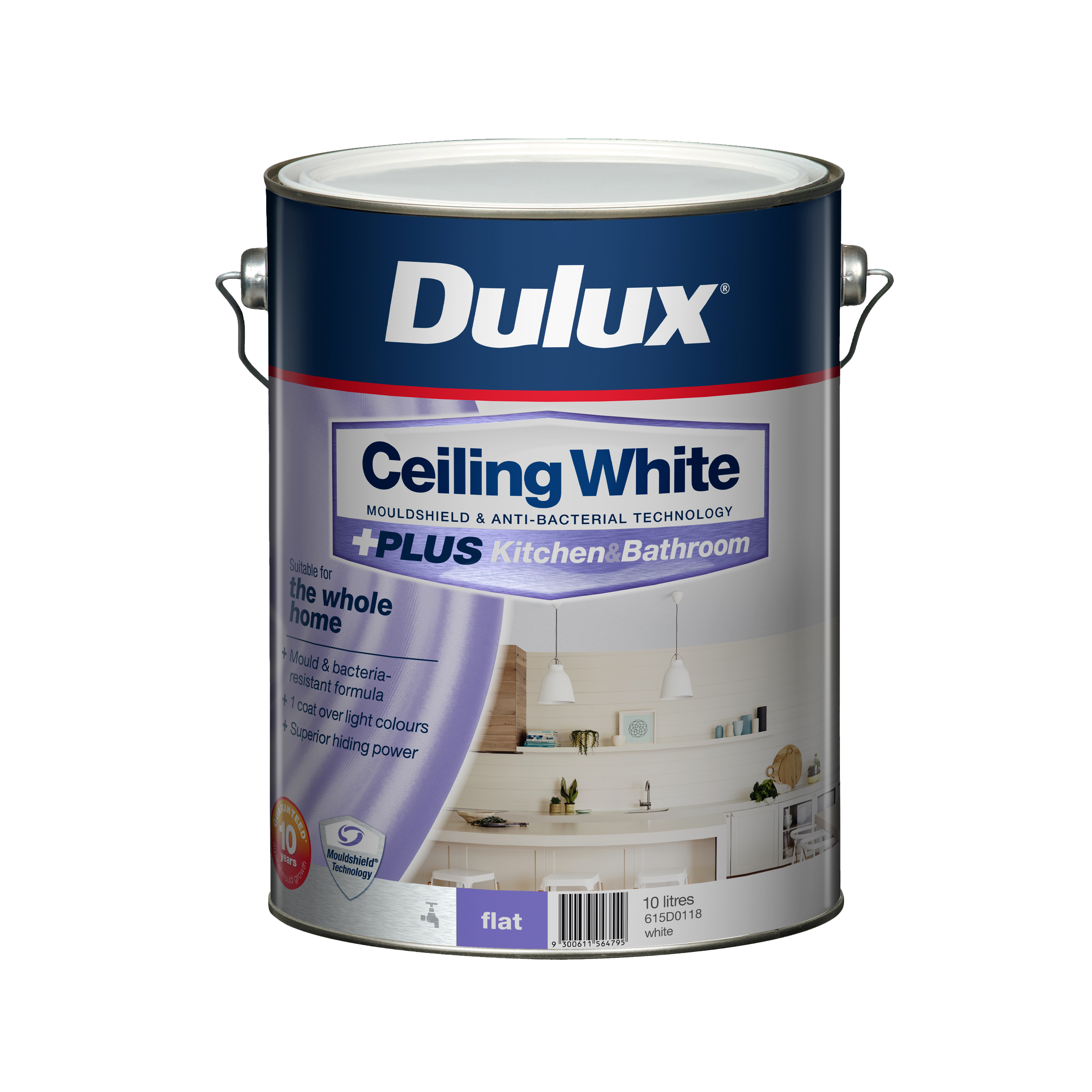 Dulux Ceiling White +PLUS Kitchen and Bathroom White 10L Inspirations