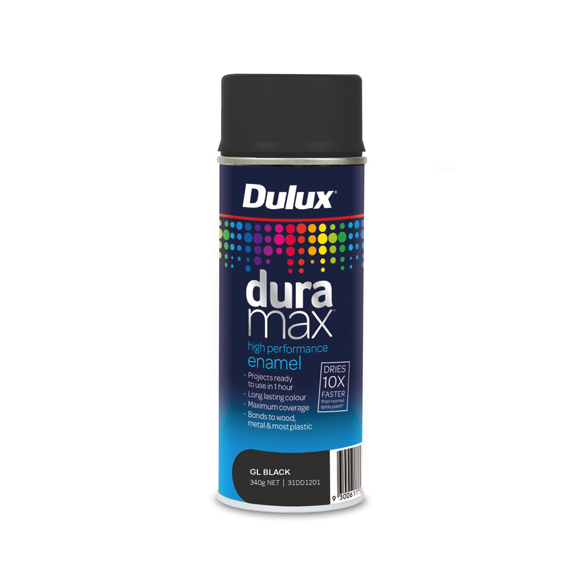 Dulux Duramax High Performance Enamel Gloss Black 340g Inspirations Paint