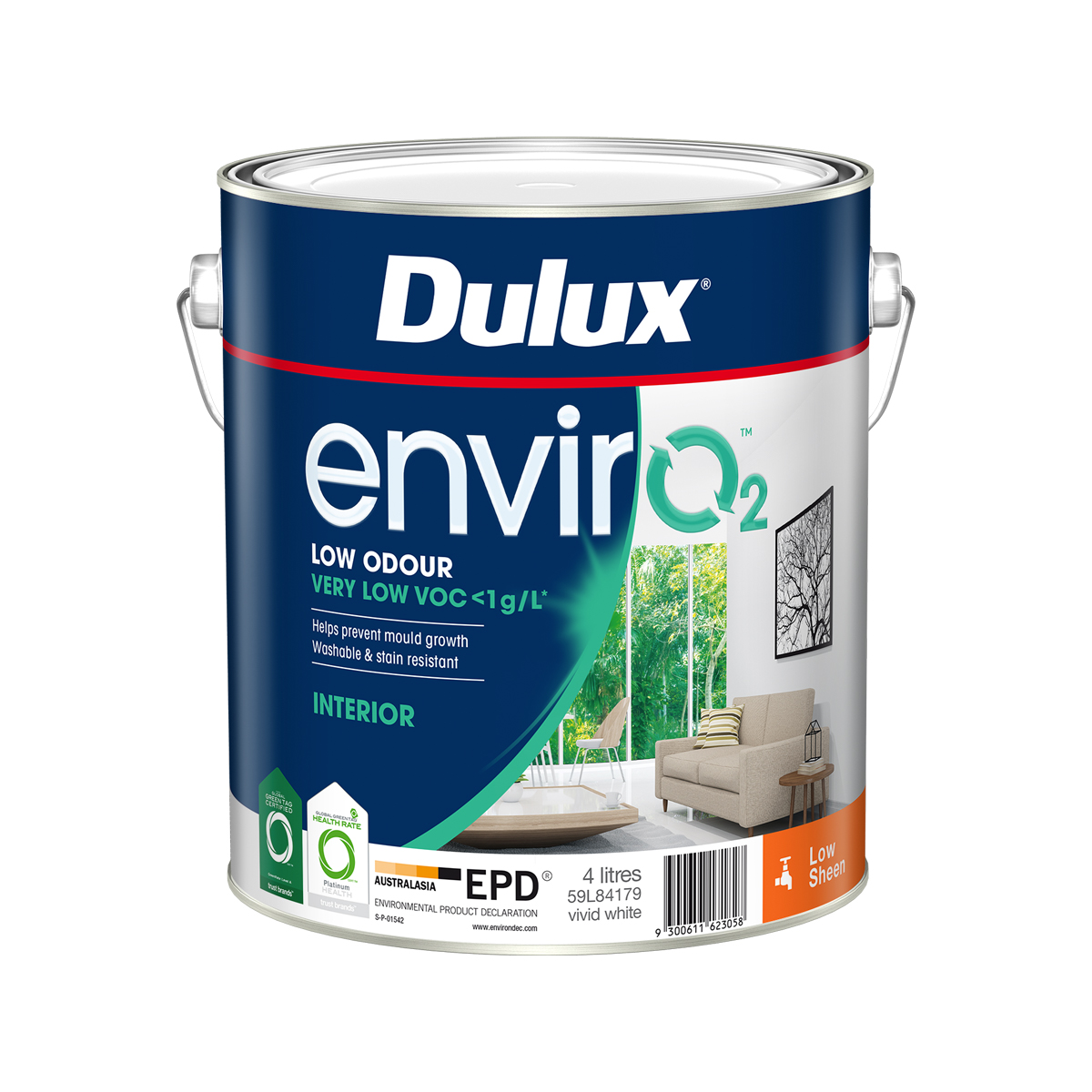 Dulux envirO2 Interior Low Sheen 4L Inspirations Paint