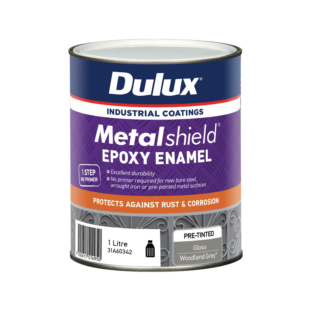 Dulux Metalshield Epoxy Enamel Gloss Woodland Grey 1L Inspirations Paint