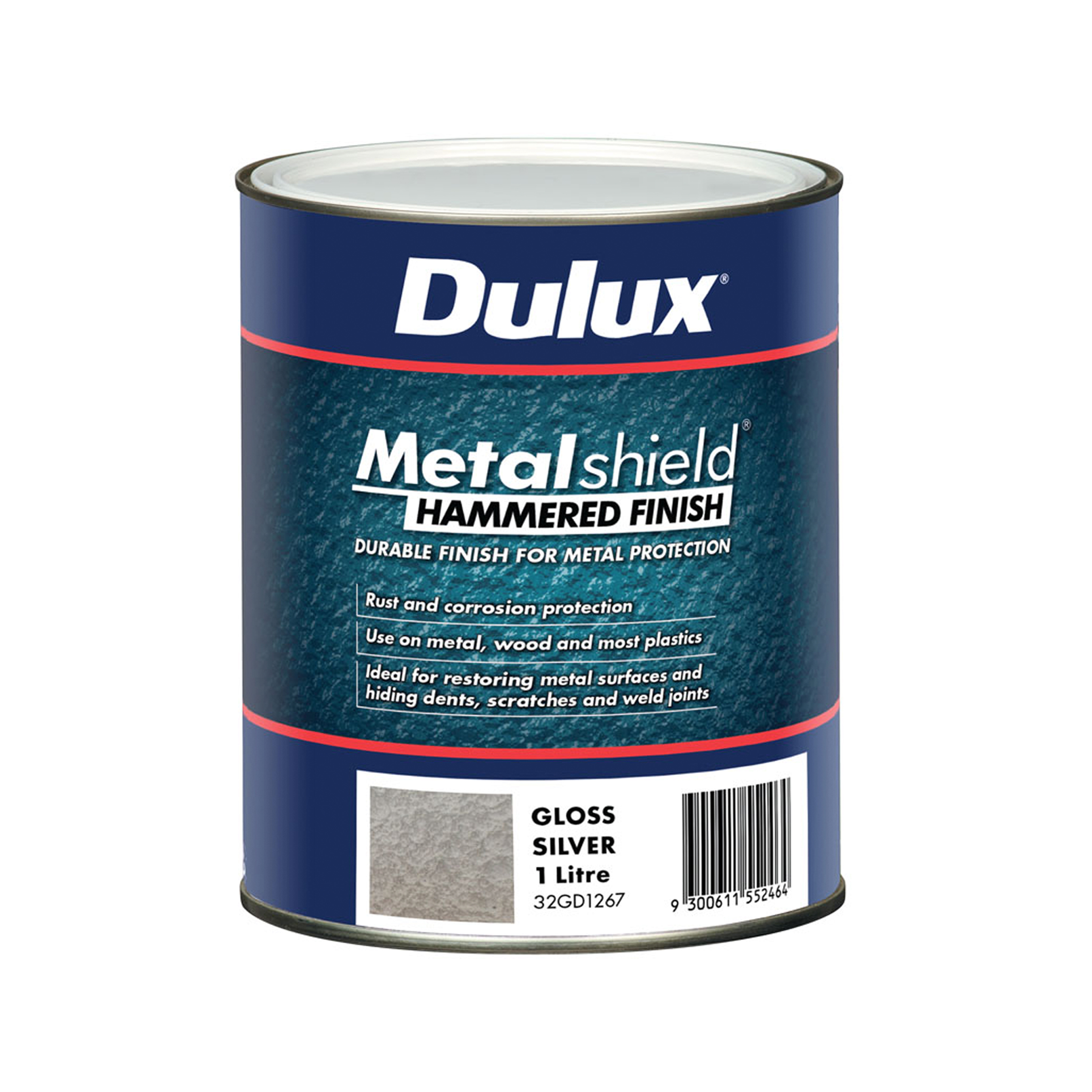 Dulux Metalshield Hammered Finish Silver 1L Inspirations Paint