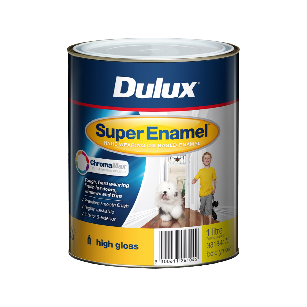 Dulux Super Enamel High Gloss Bold Yellow 1L Inspirations Paint