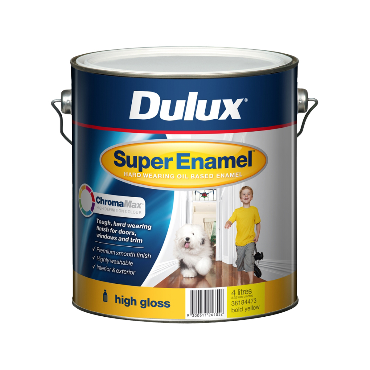 Dulux Super Enamel High Gloss Bold Yellow 4L Inspirations Paint