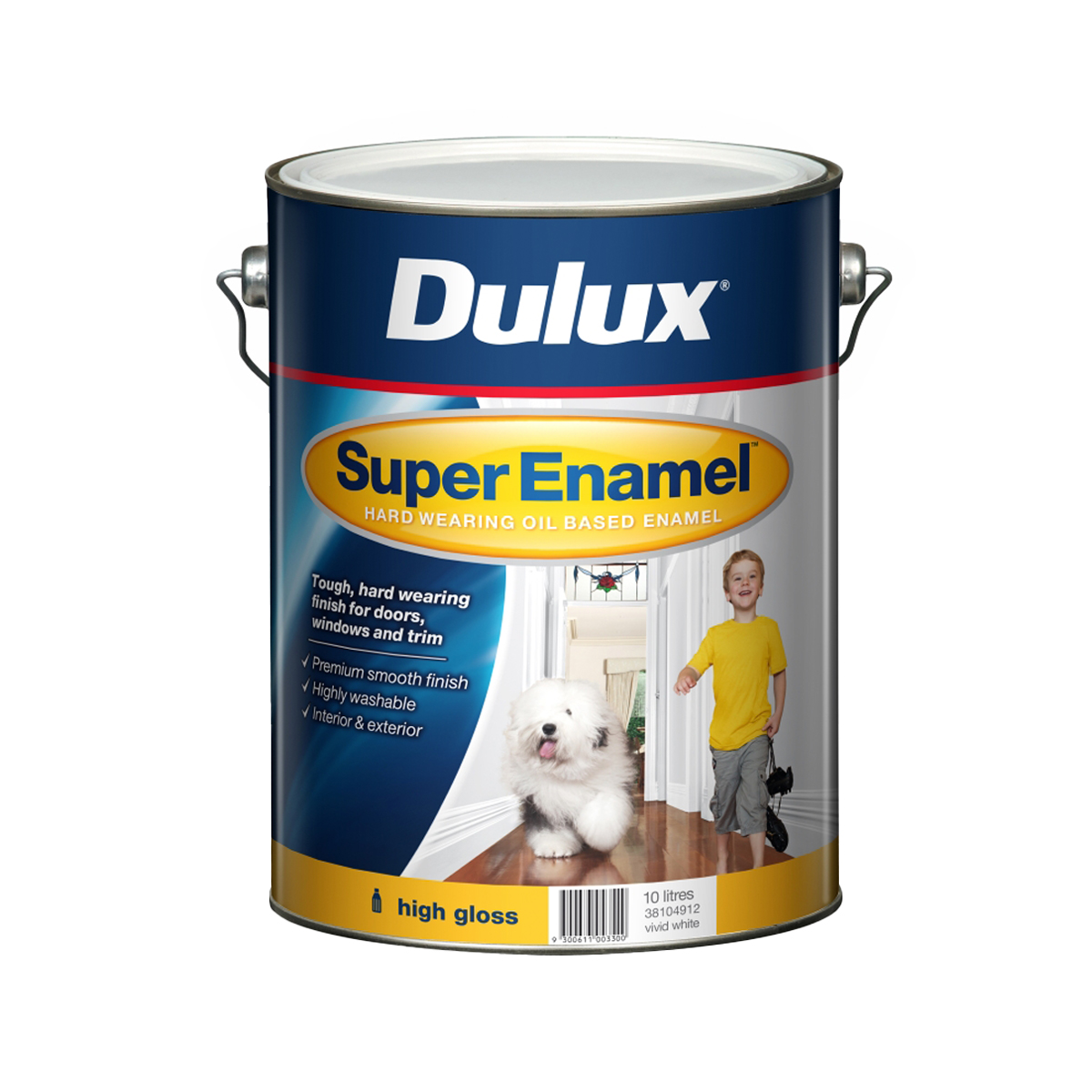 Dulux Super Enamel High Gloss Vivid White 10L Inspirations Paint