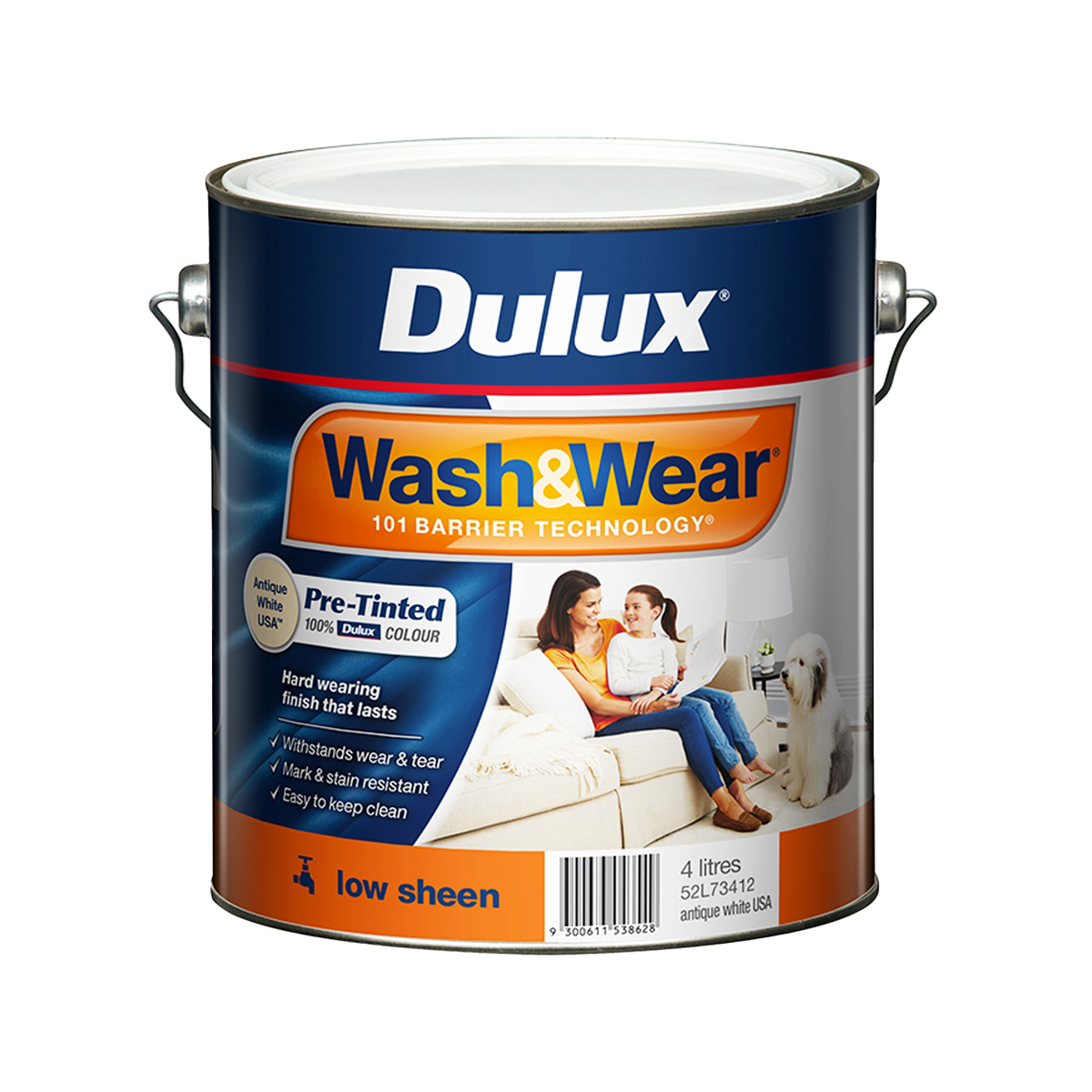 Dulux Wash&Wear Low Sheen Antique White USA 4L Inspirations Paint