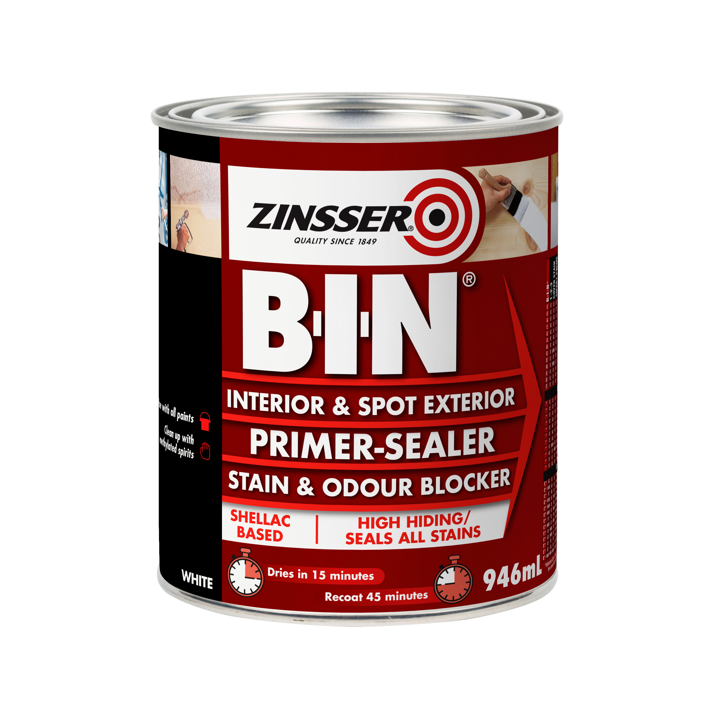 Zinsser BIN? ShellacBased Primer Sealer Stain Killer 946ml