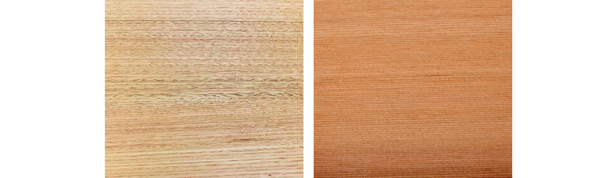 Victorian Ash (left), Western Red Cedar (right)