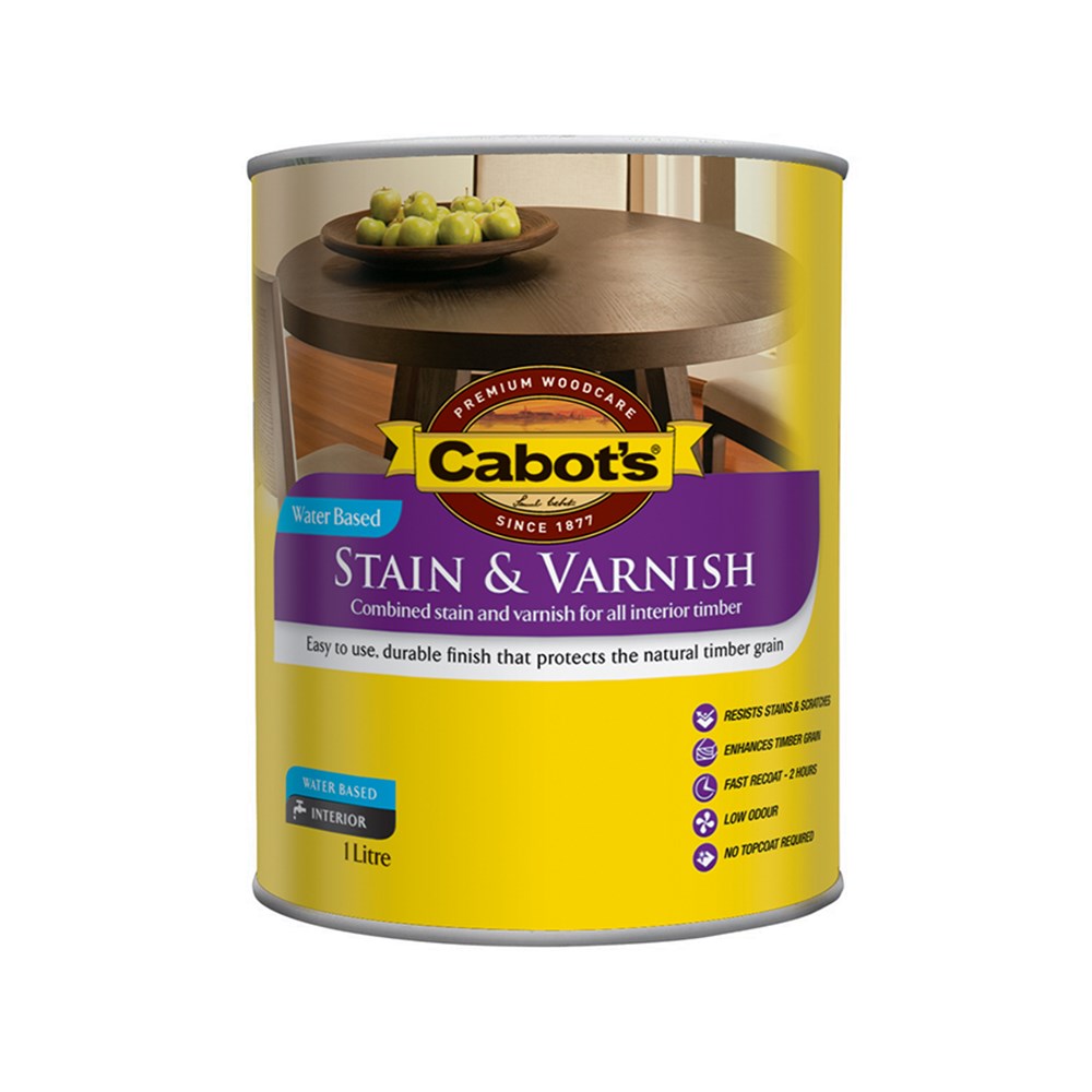 Cabot's Stain & Varnish Water Based Gloss Jarrah 1L