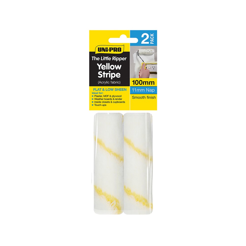 unipro-little-ripper-fabric-rollers-2pack-100mm-x-11mm-nap