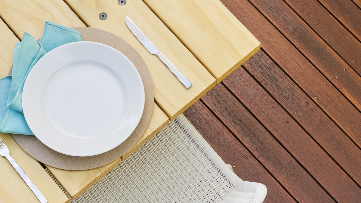 Outdoor timber table